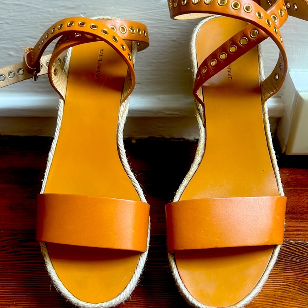 NWT - ISABEL MARANT ESPADRILLES LIGHT BROWN SIZE 6 SOFT LEATHER